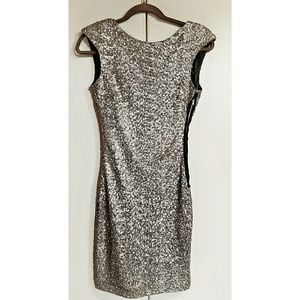 Zara Silver Sequin Backless Dress XS